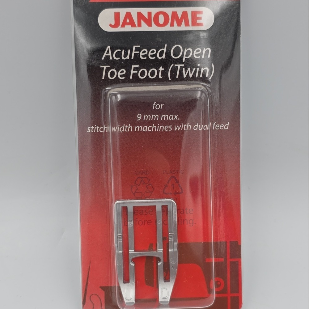 Janome Acufeed Open Toe Foot (Twin) For 9mm MAX. Stitch Widith With Dual Feed
